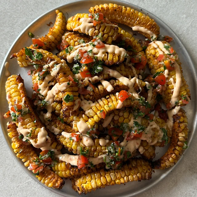 Corn ribs with spicy paprika sauce