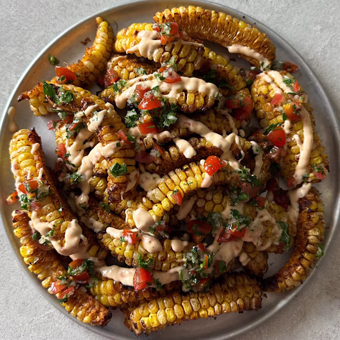 Corn ribs with spicy paprika sauce