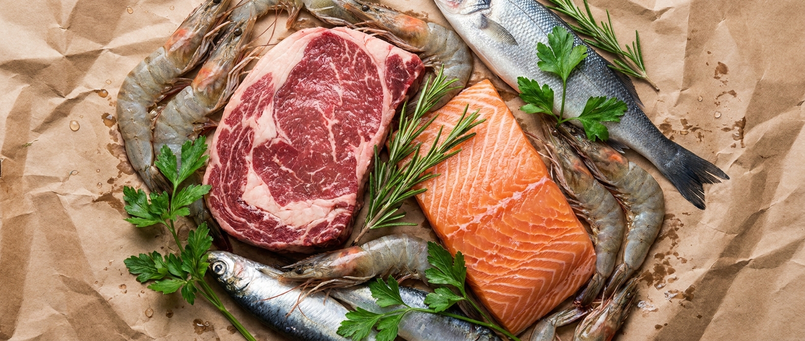 Meat and seafood for grocery delivery