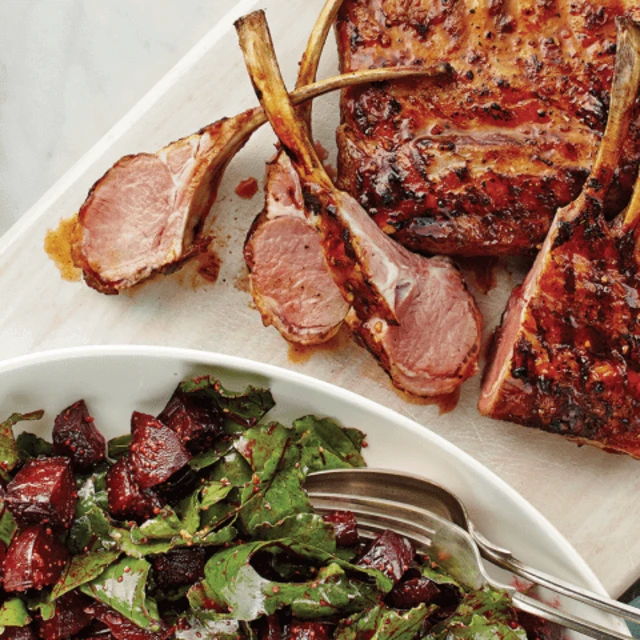 Grilled Rack of Lamb & Roasted Beet Salad