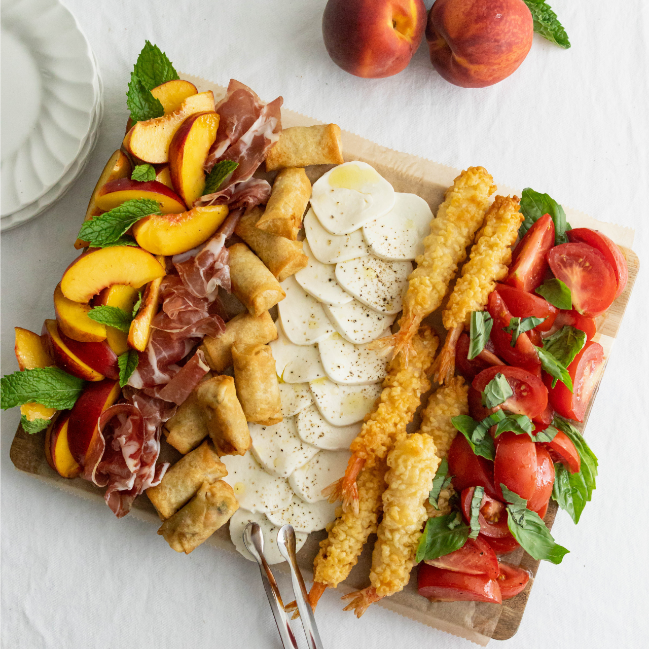 Fresh Mozzarella and Peach Summer Board