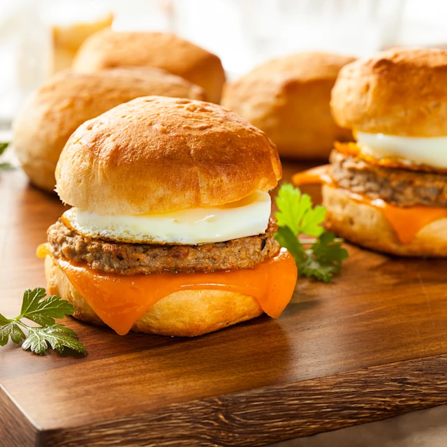 Plant-based Sausage and Egg Breakfast Sandwich