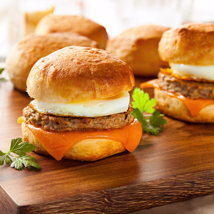 Plant-based Sausage and Egg Breakfast Sandwich