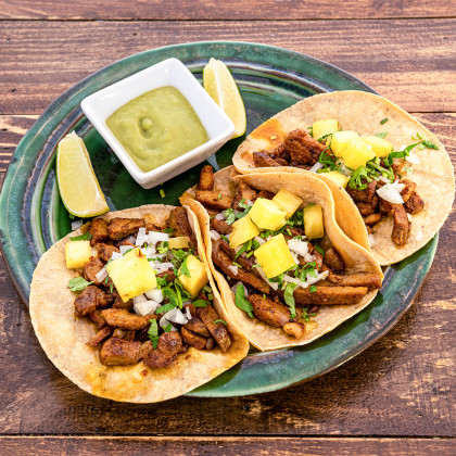 A plate of mexican Pork Tacos