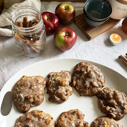 Baked Apple Fritters on a plate
