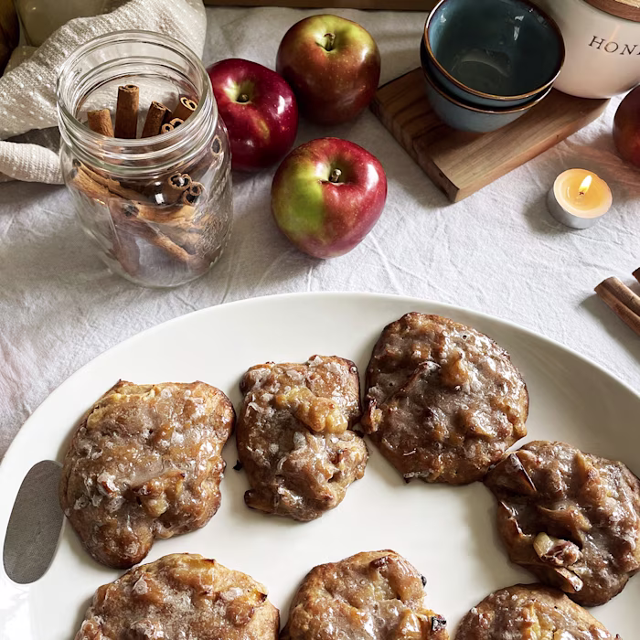 Baked Apple Fritters on a plate