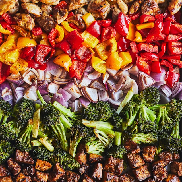 Image of chicken, tofu and vegetables