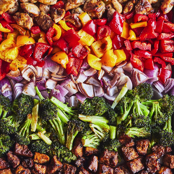 Image of chicken, tofu and vegetables
