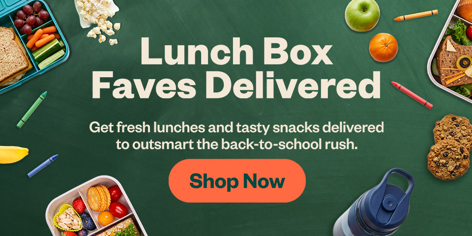 Lunch Box Faves Delivered. Get fresh lunches and tasty snacks deivered to outsmart the back-to-school rush.