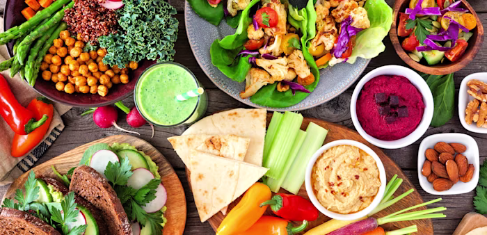 A selection of beans and veggies dishes