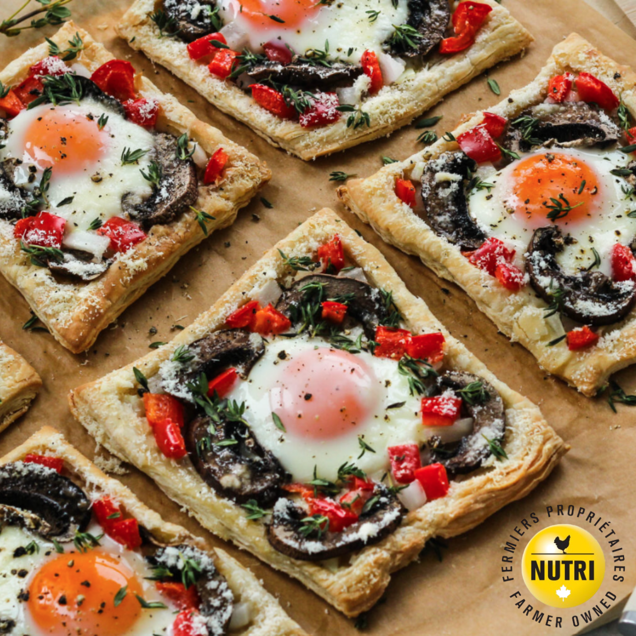 Egg and Parmesan Puff Pastries