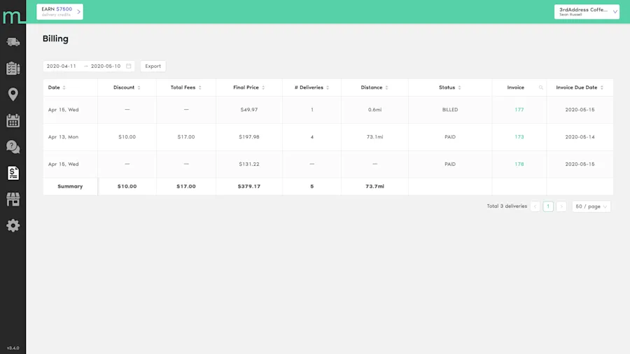 billing for customer