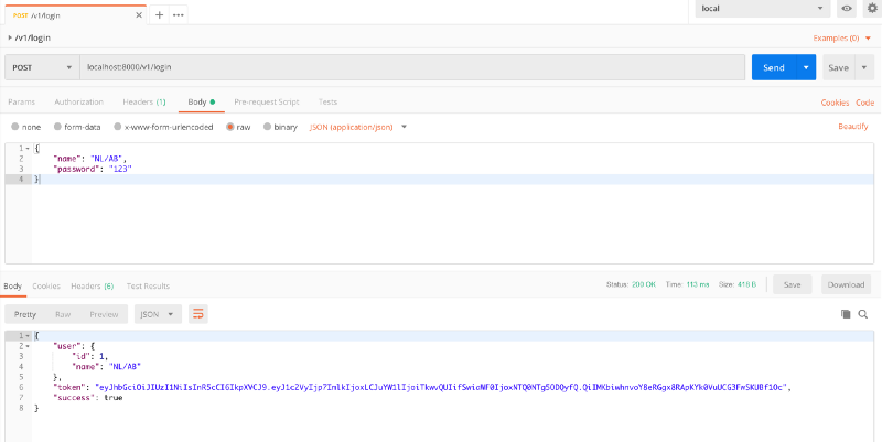 authentication with postman