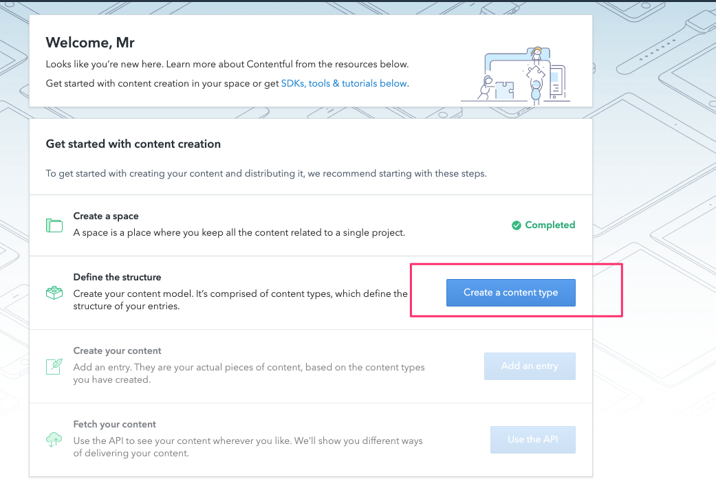 Create a content type