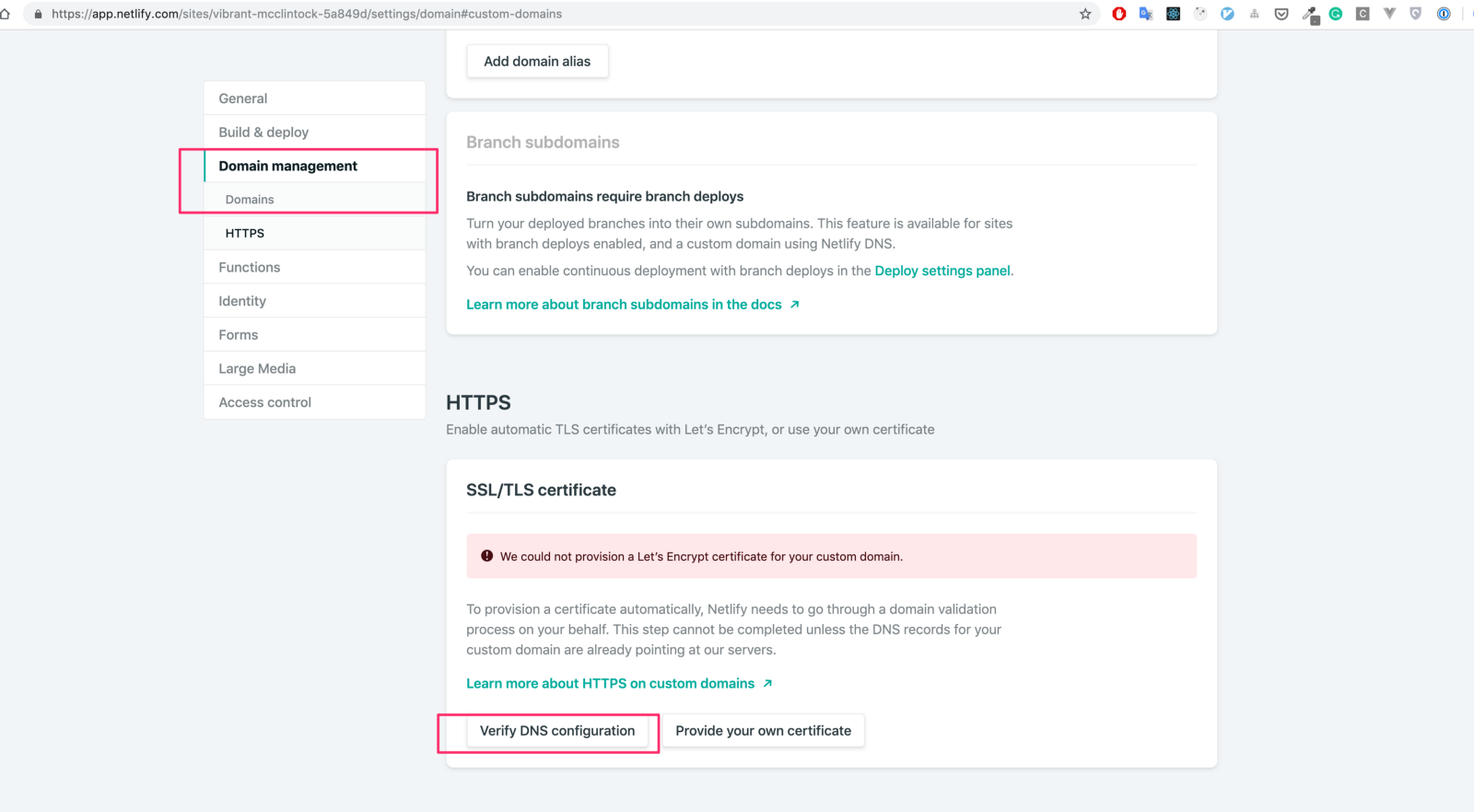 Verify DNS configuration
