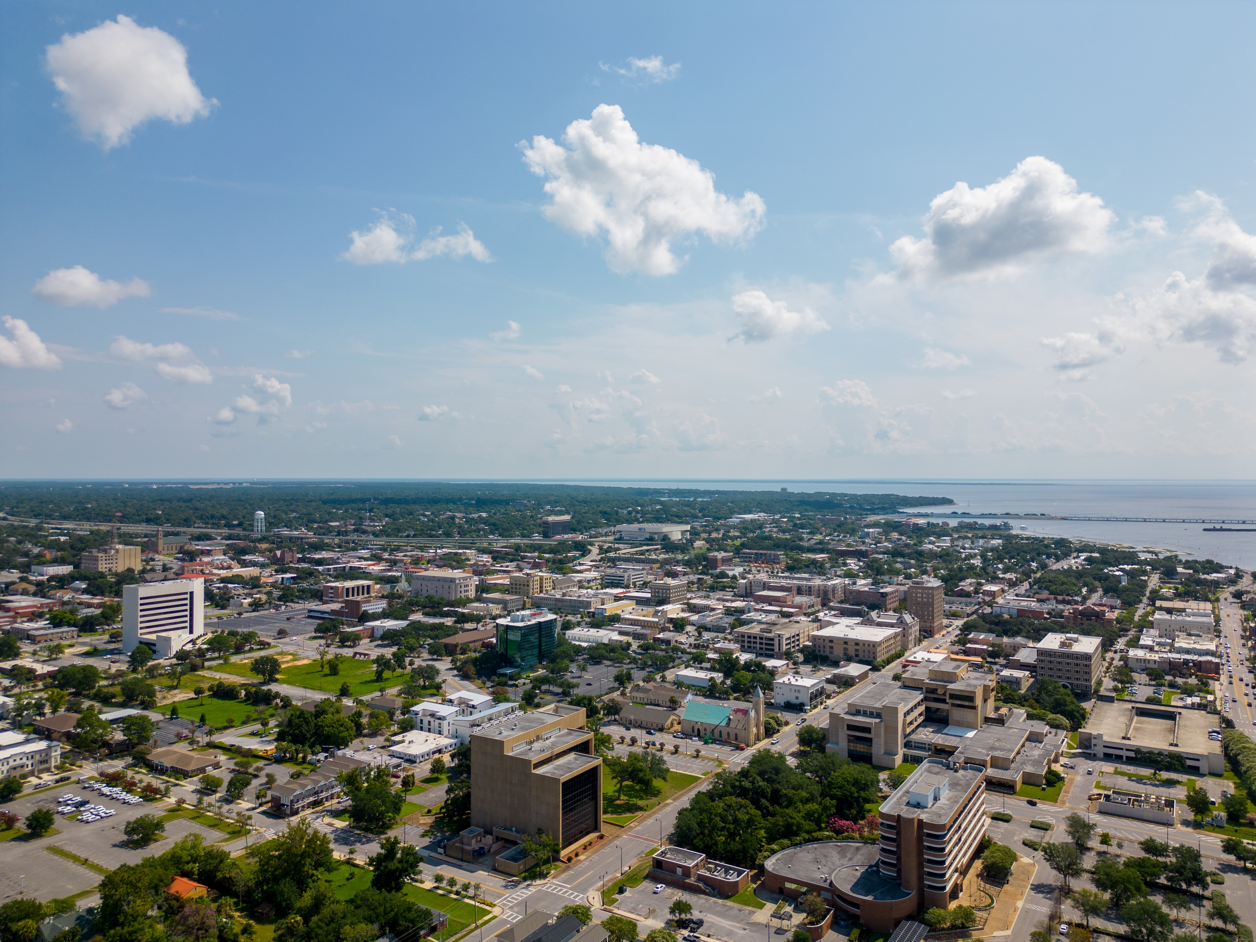 Aerial view of Pensacola, FL