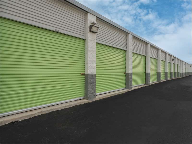 Exterior storage unit doors at 720 South Washington Street in North Attleboro, Massachusetts
