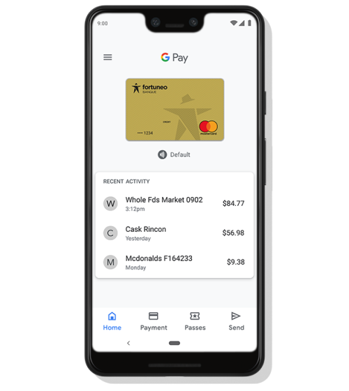 GooglePay Goldcard Homecreen