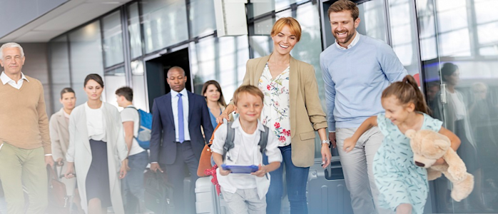 Famille partant en voyage