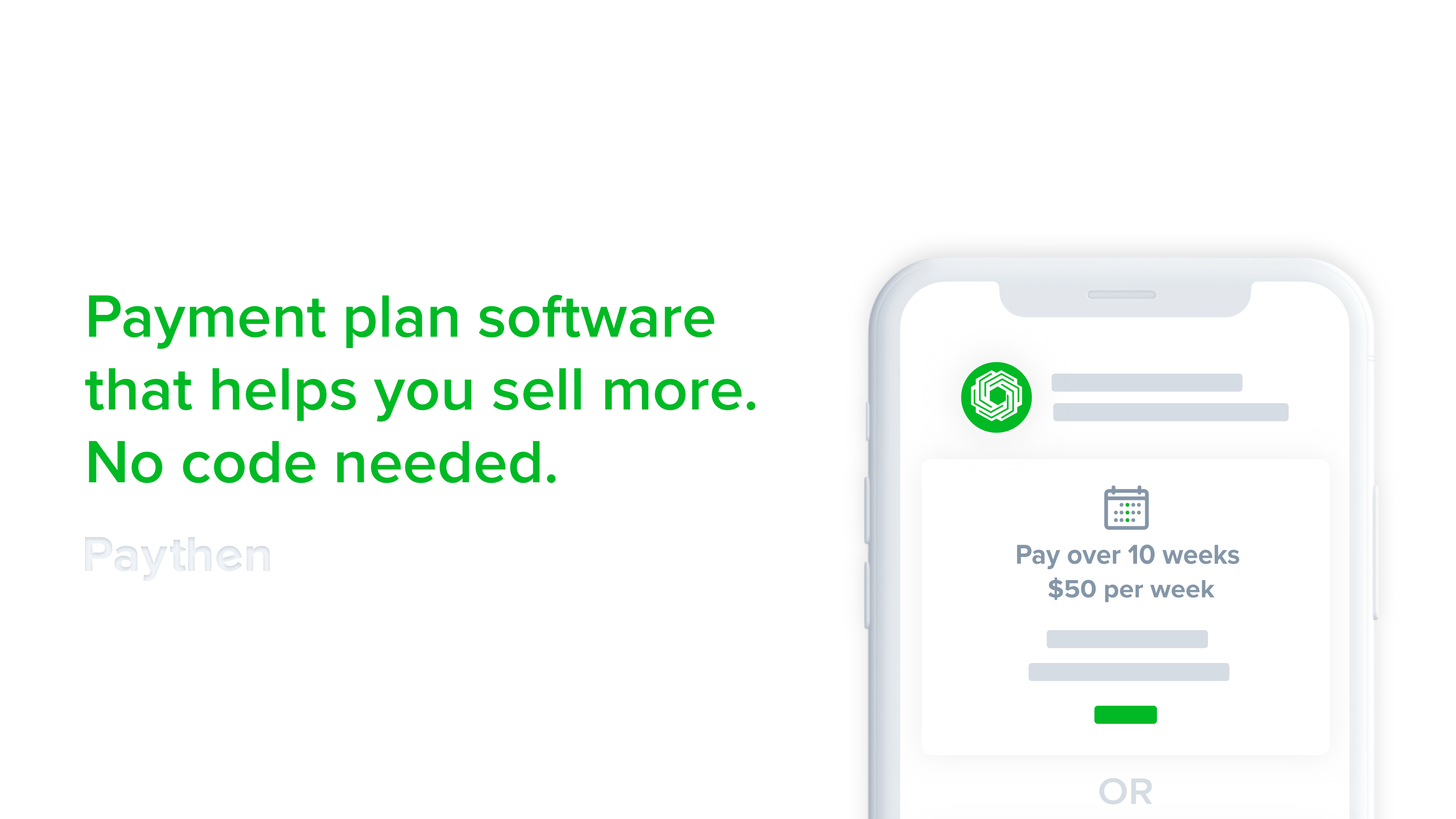 Offer payment plans in minutes, with no code or technical know-how