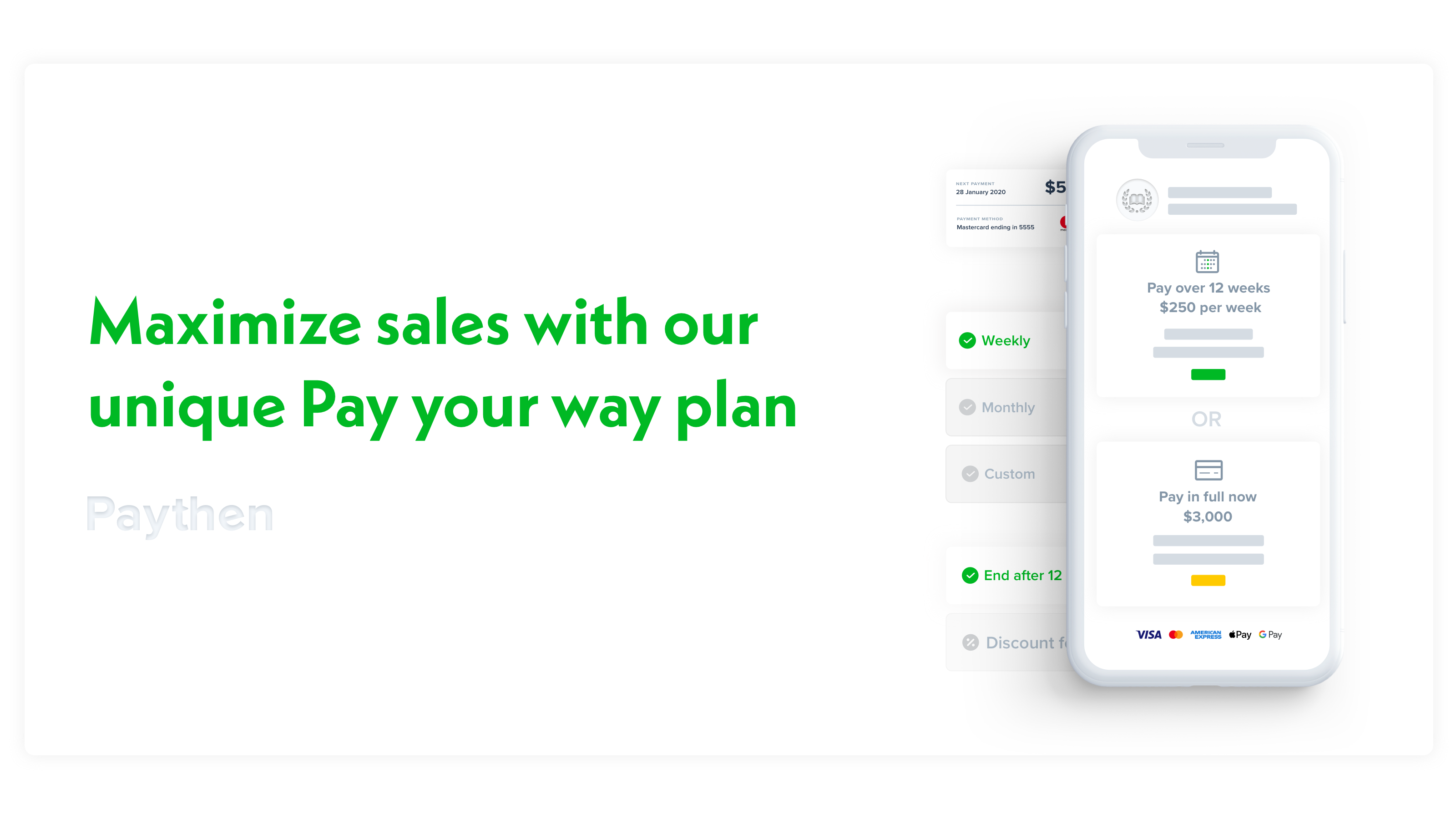 Let customers pay in full, or via a payment plan – from the same payment link