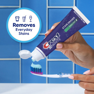 3D White Stain Eraser Whitening Toothpaste Fresh Mint | Crest US