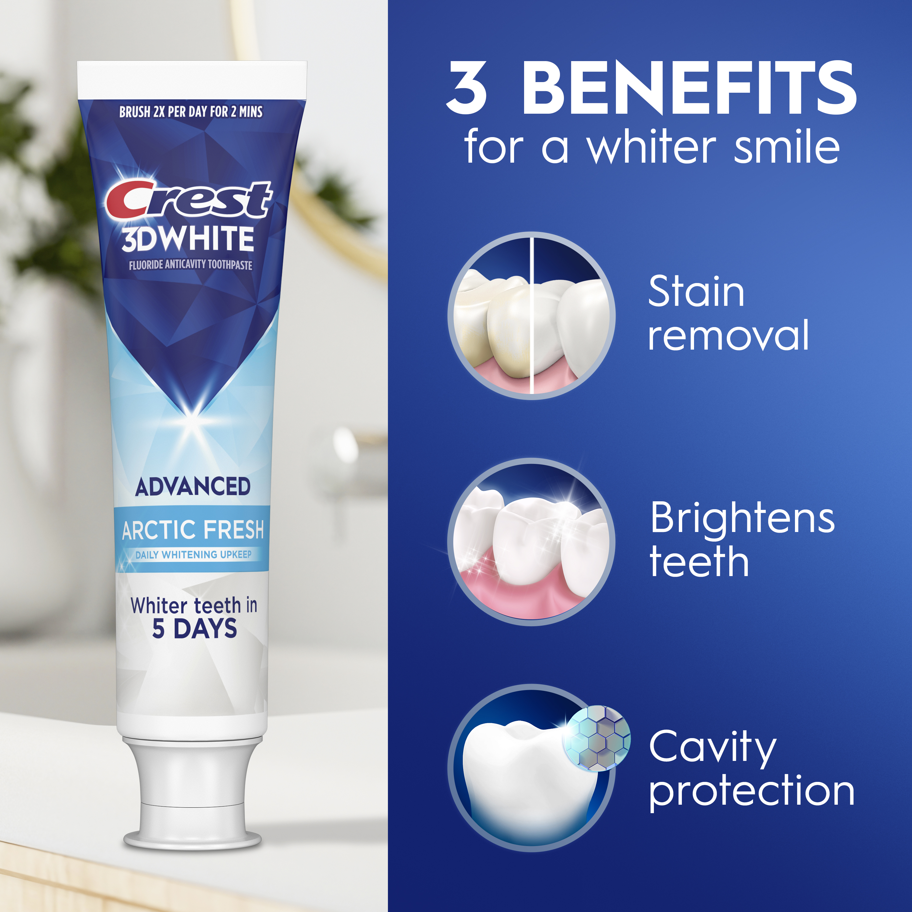 3D White Arctic Fresh Toothpaste | Crest US