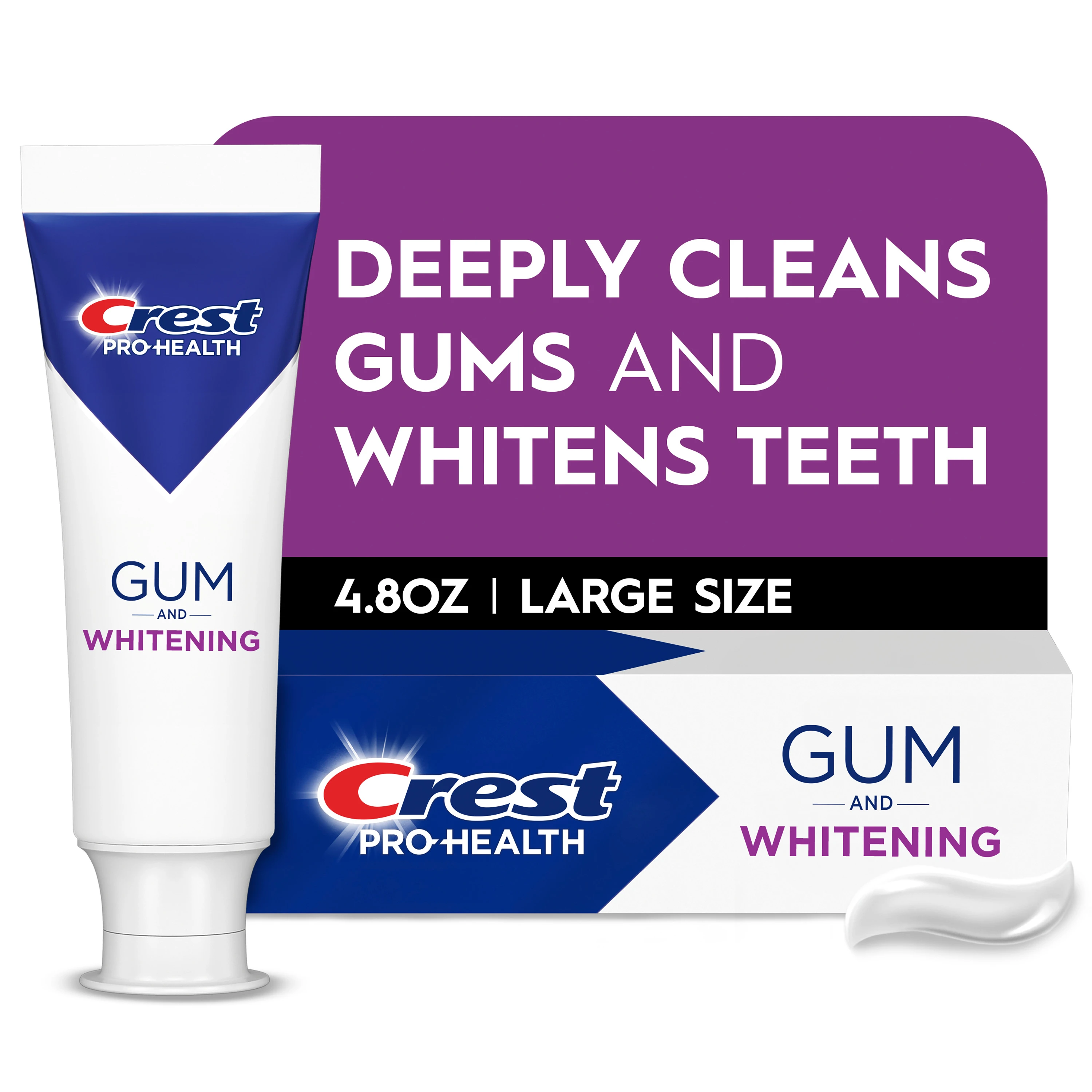 Deeply cleans gums and whitens teeth
