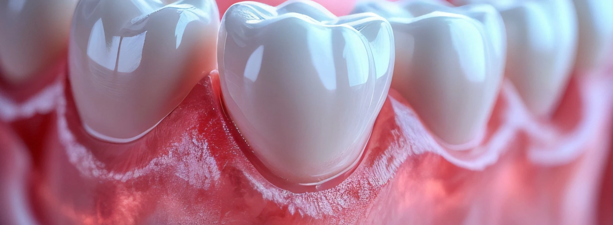 3D illustration of teeth and gums with inflammation