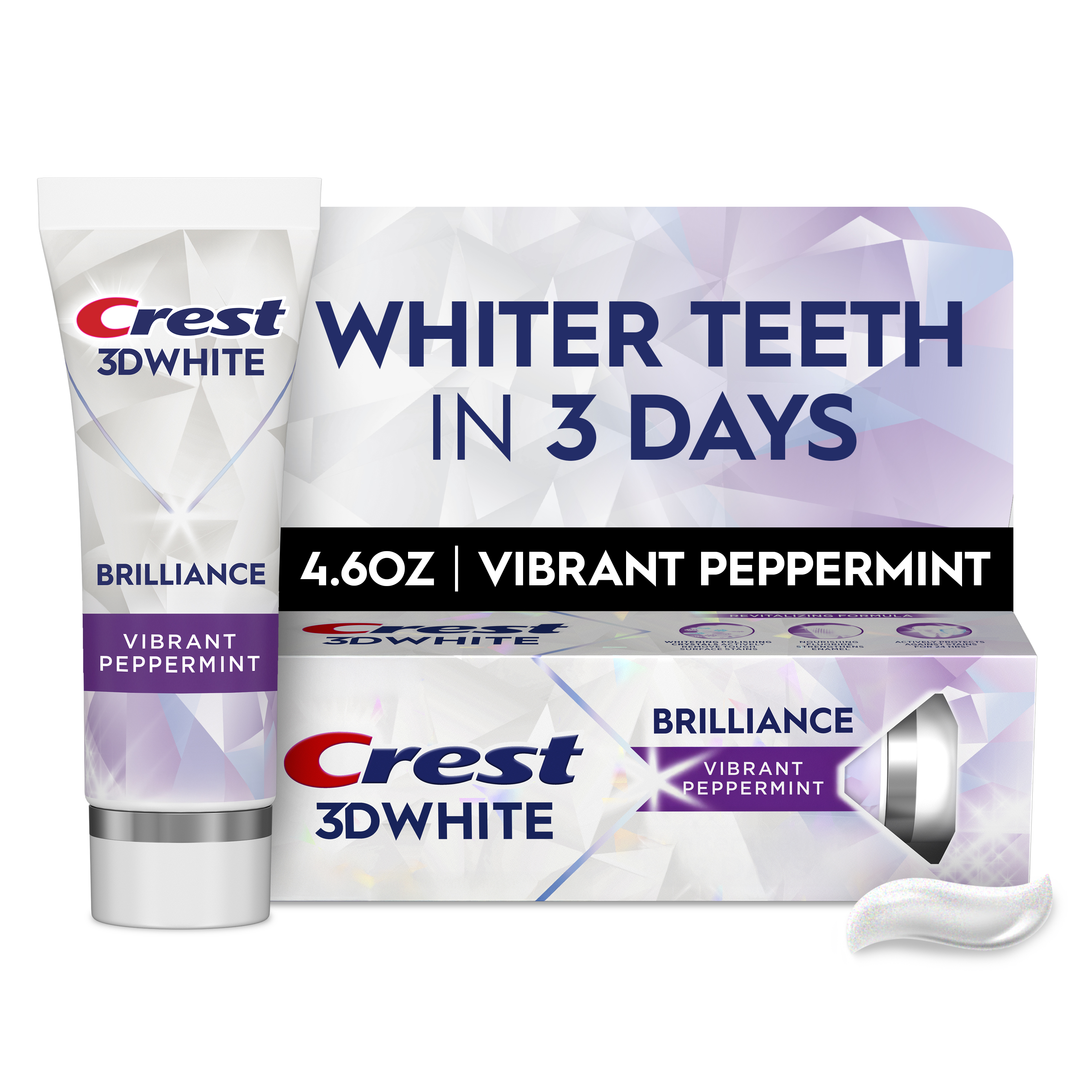 チェンジ エクセレント クリーム リポ Crest 3D White Brilliance Toothpaste, Vibrant Peppermint | Crest