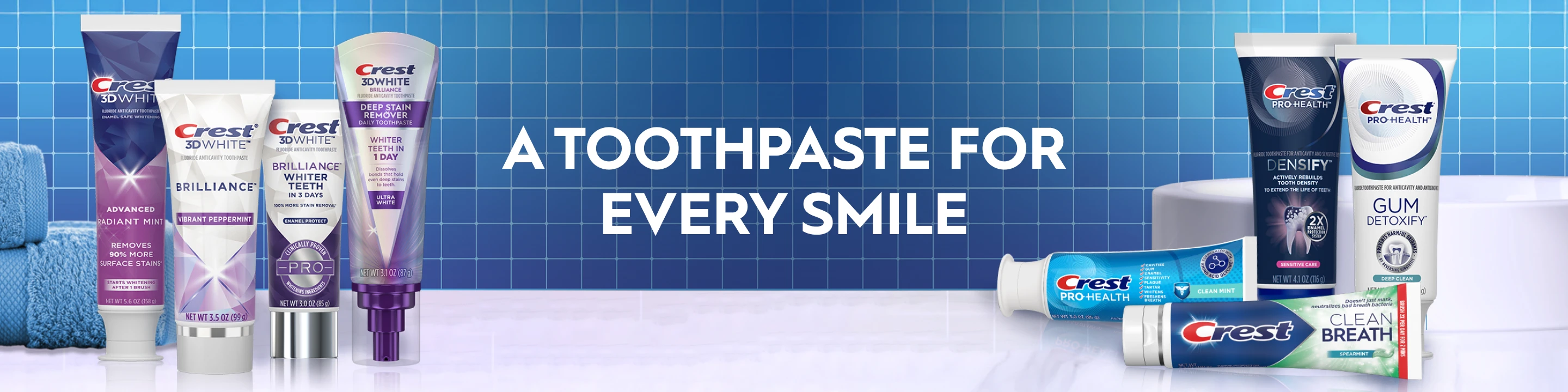 A TOOTHPASTE FOR EVERY SMILE Banner
