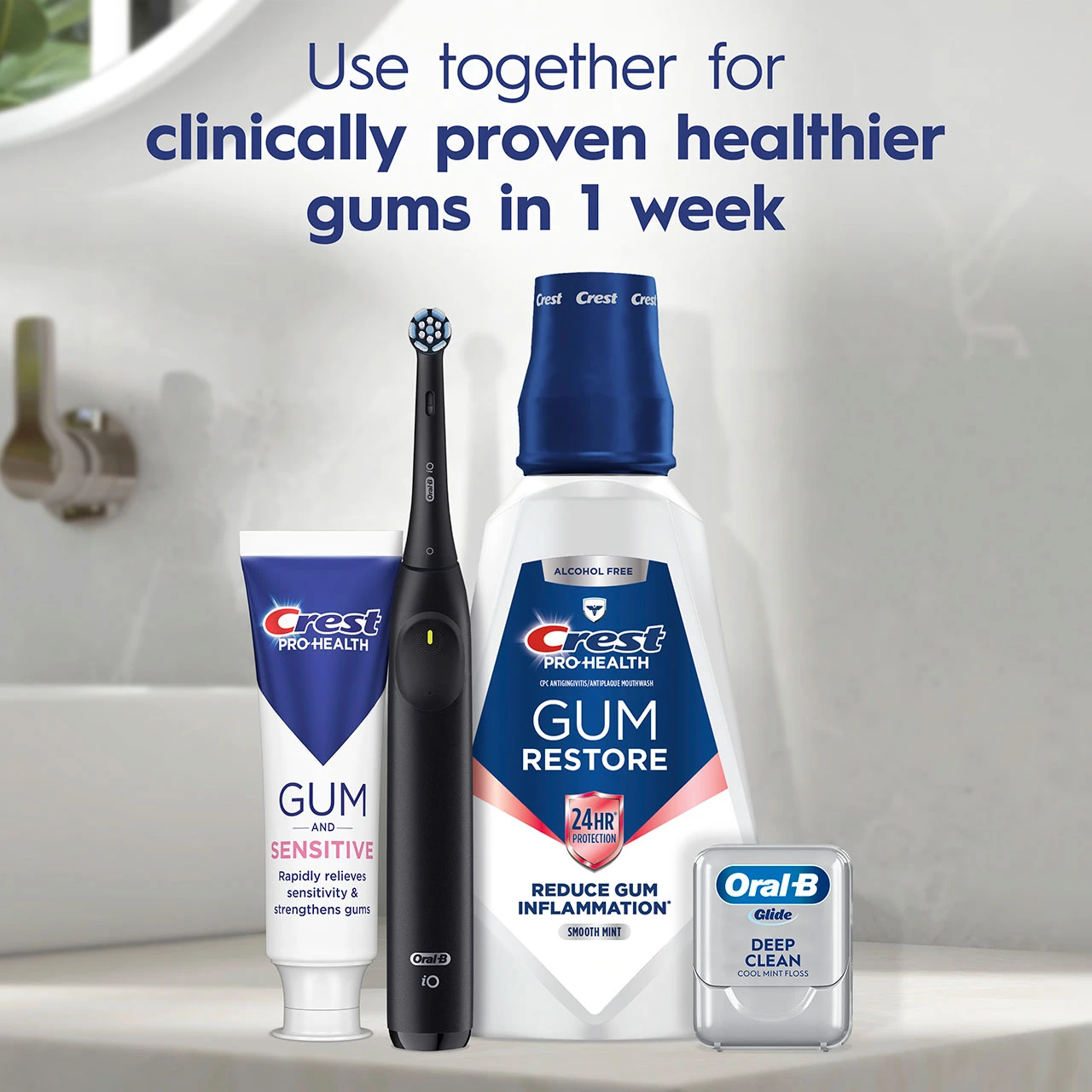 Use together for clinically proven healthier gums in 1 week