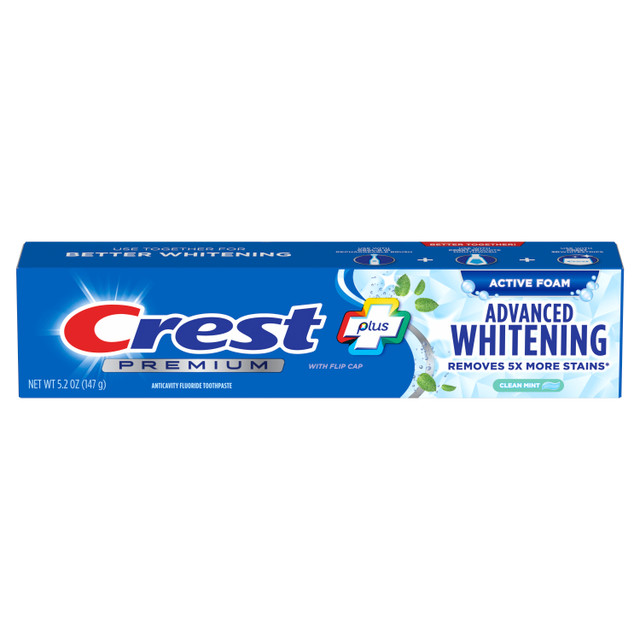 プレミアムクリル 90g・300g Premium Advanced Whitening Toothpaste Clean Mint | Crest US