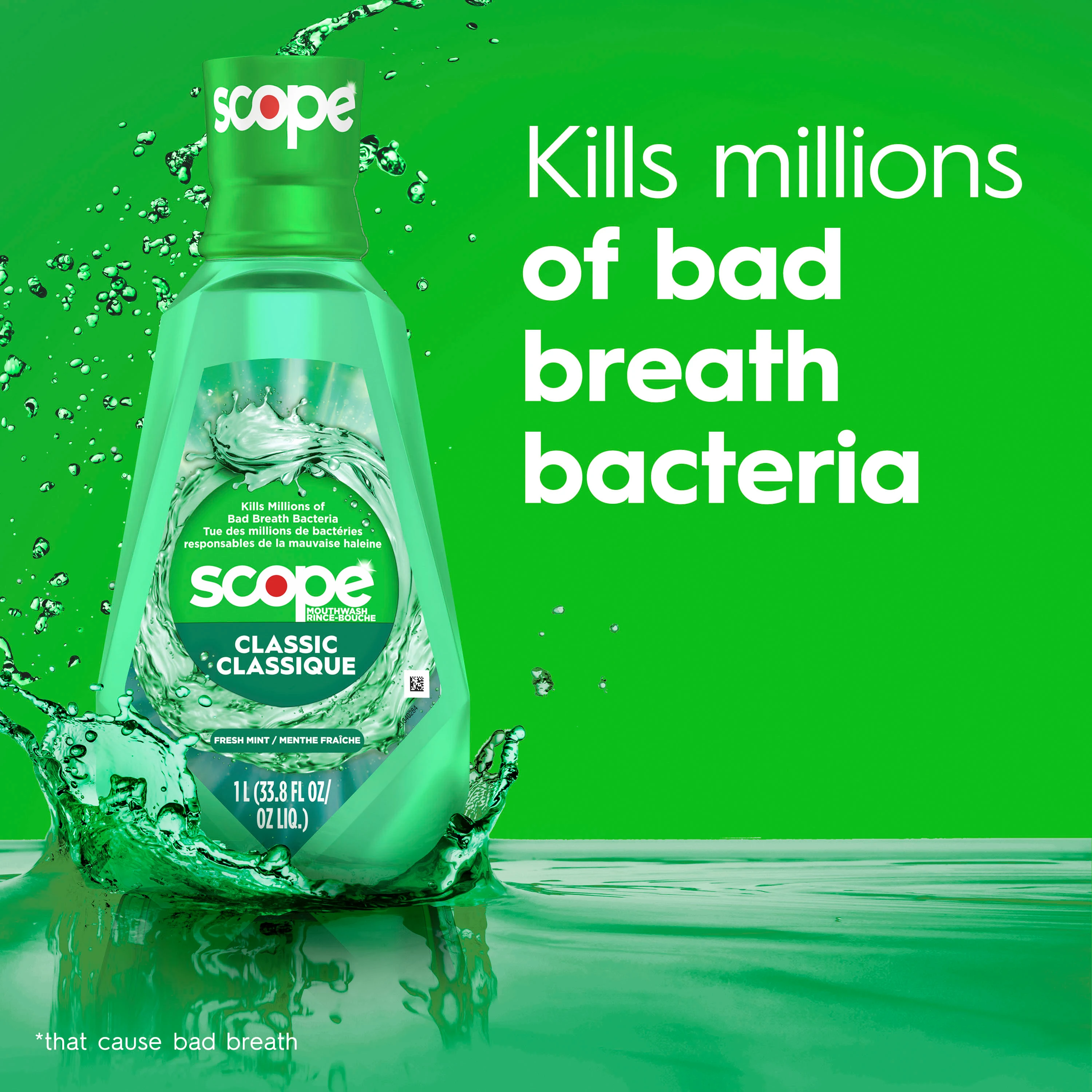 Kills millions of bad breath bacteria