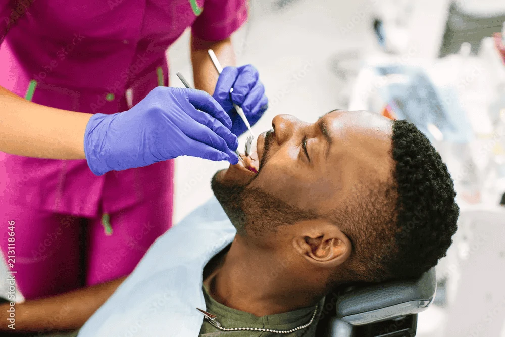Man having a dental exam