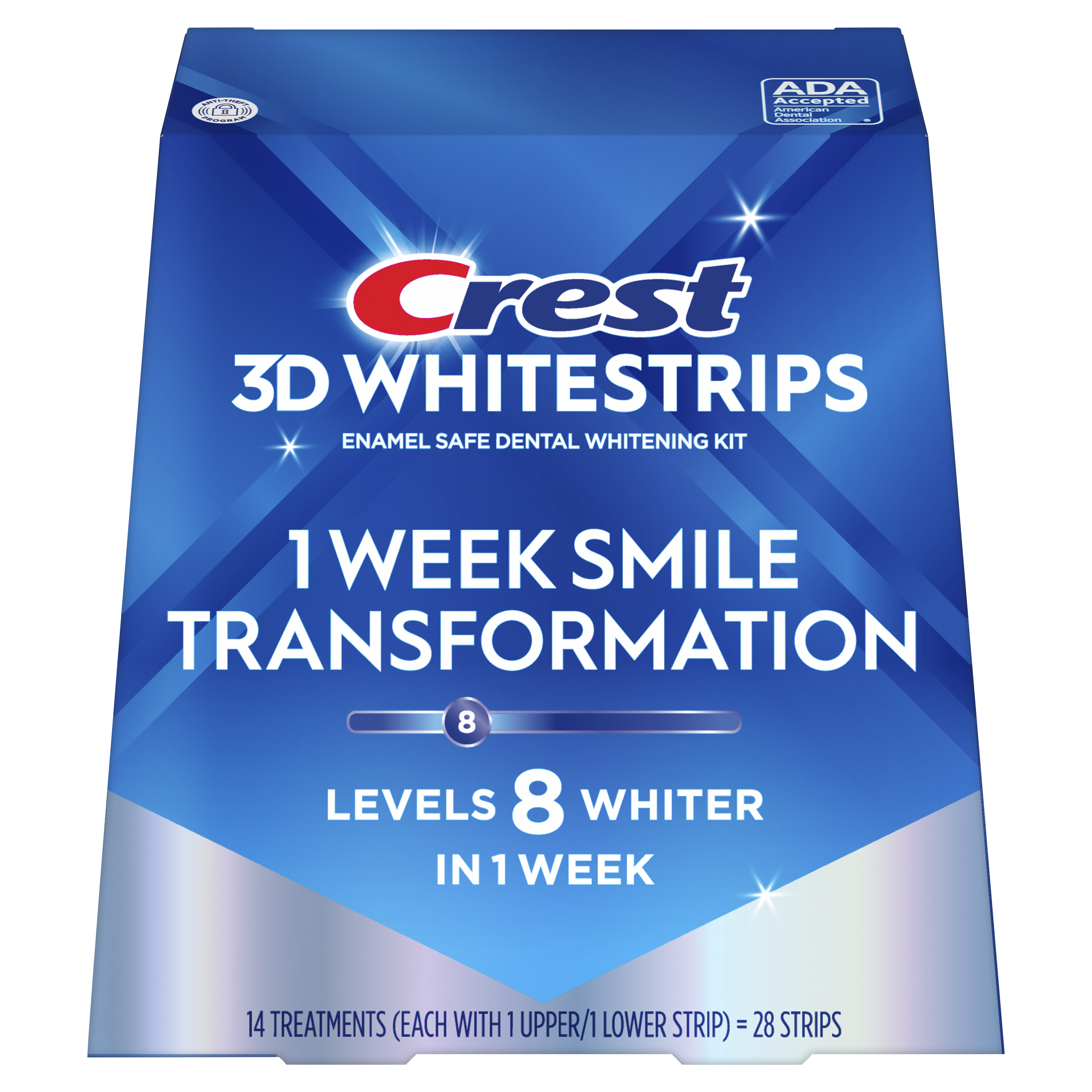 Crest 3DWhitestrips 1 Week Smile Transformation At-Home Teeth Whitening Kit