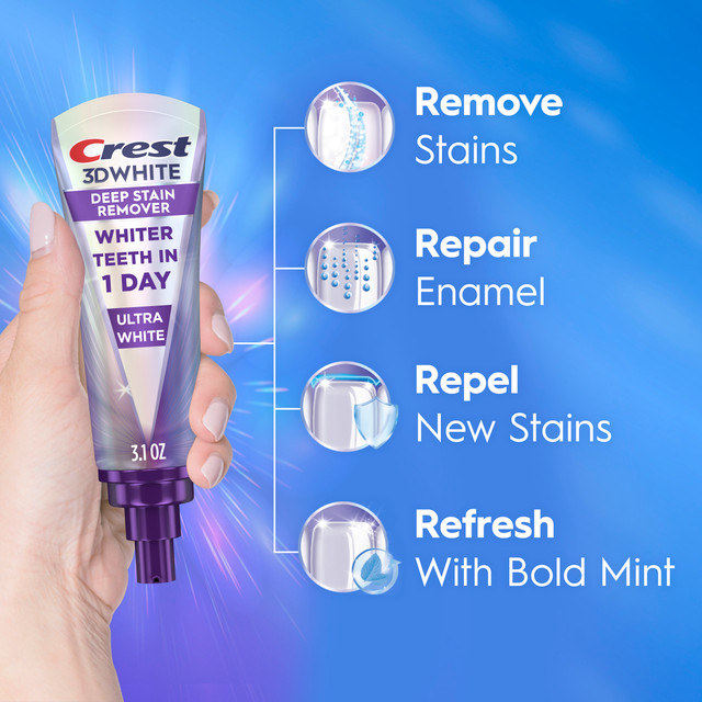 3DWhite Brilliance Deep Stain Remover Ultra White Toothpaste | Crest