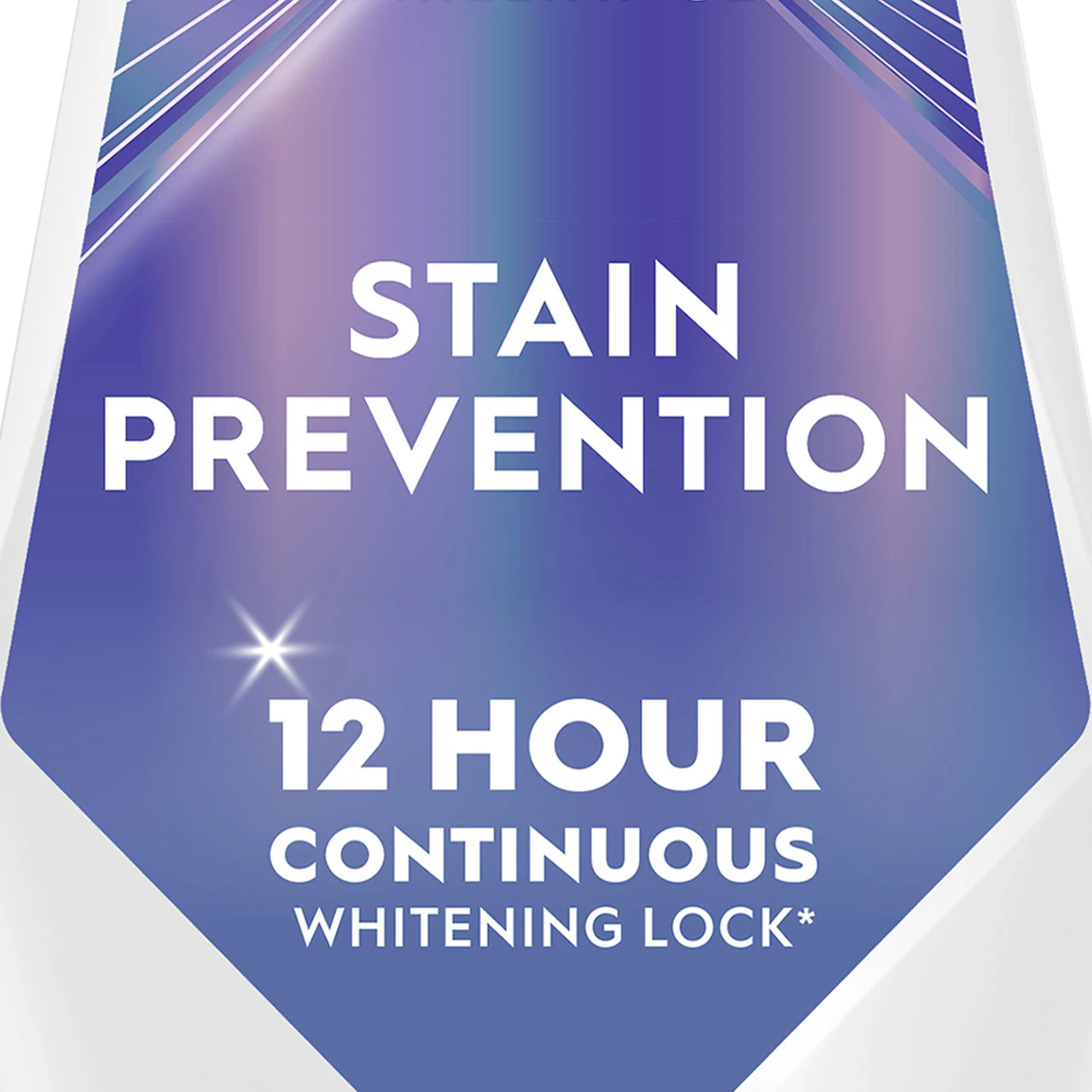 Crest 3D White Brilliance Stain Prevention Mouthwash close up of bottle