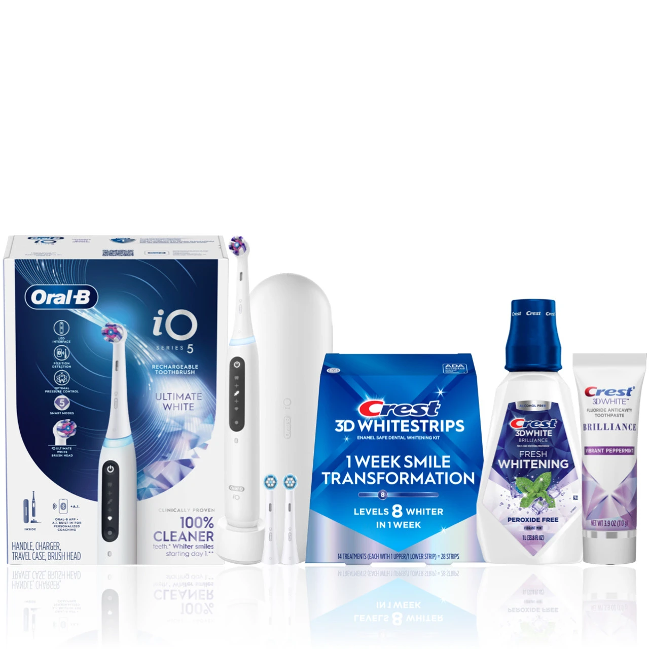 Oral-B + Crest Brilliance Whitening Bundle, Ultimate White