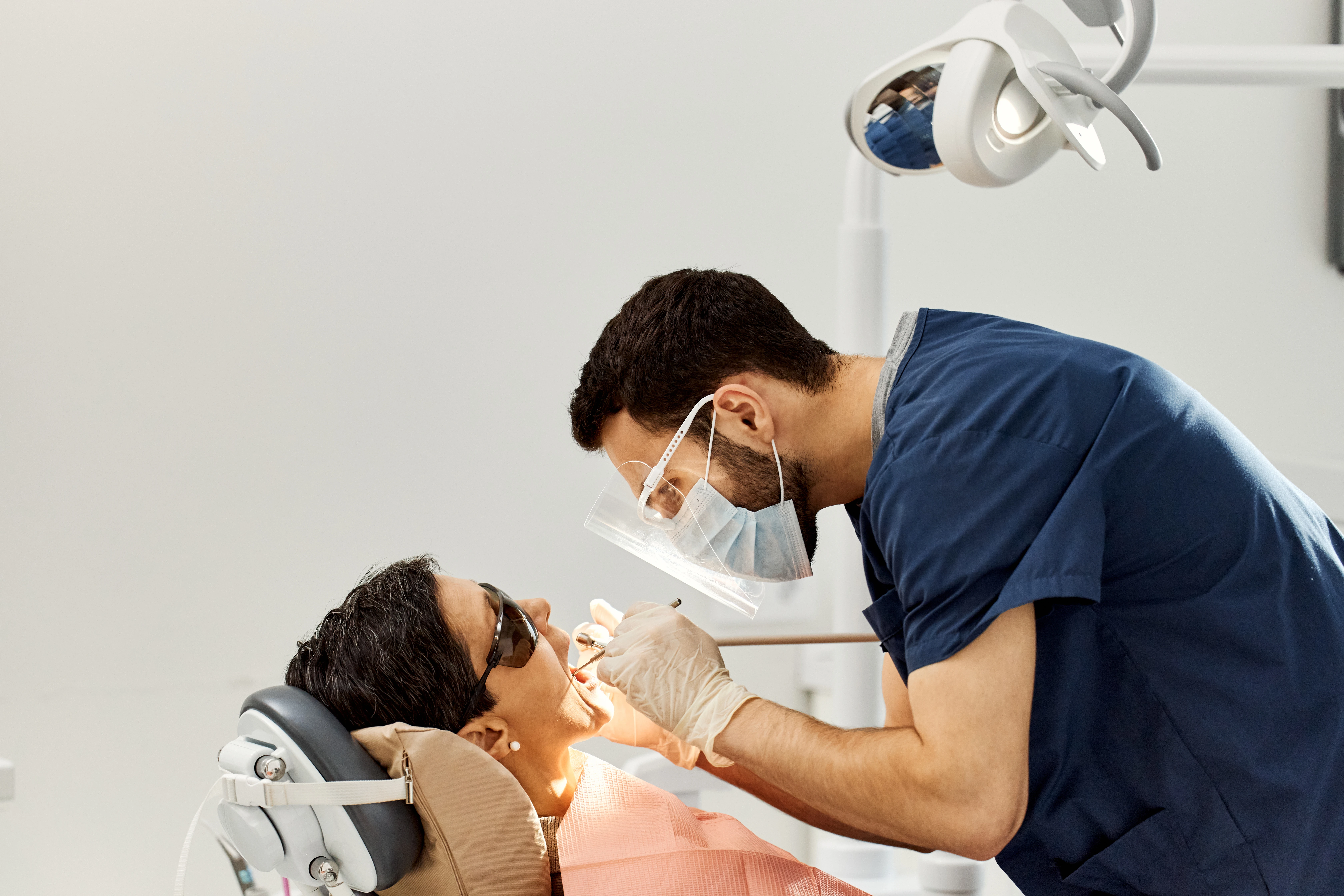 patient being examined by dentist