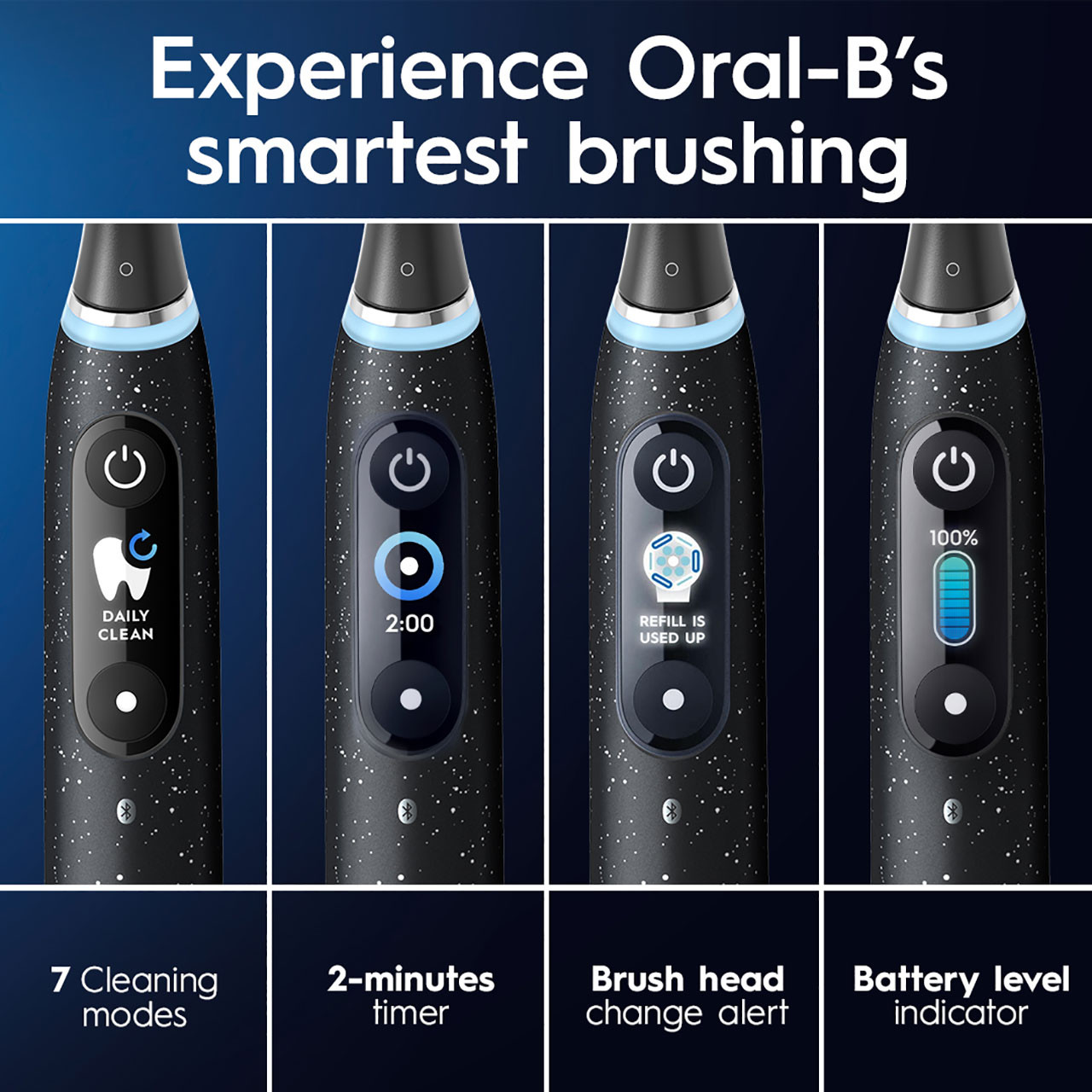 Image of Oral-B electric toothbrushes showing features