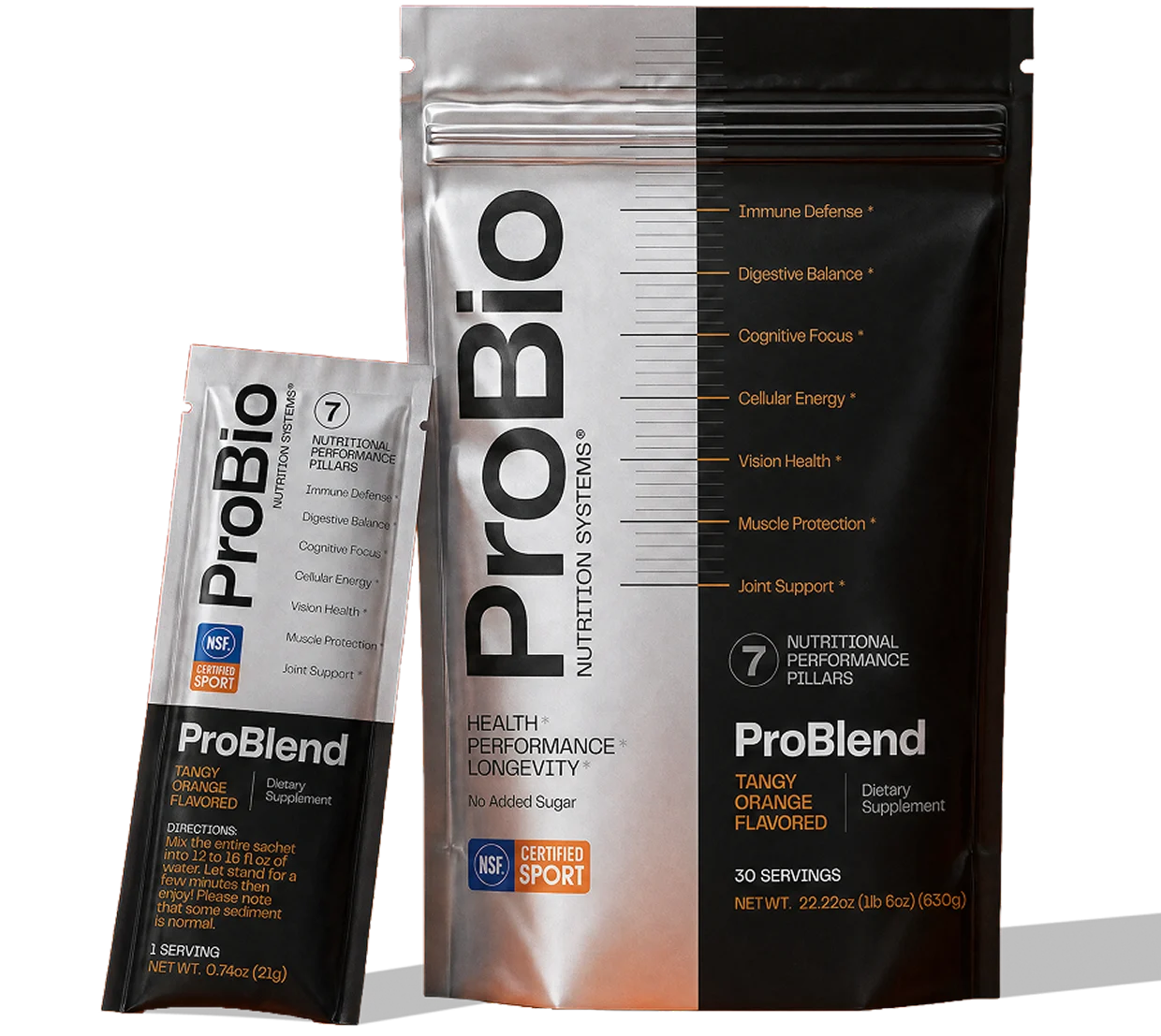 Problend tangy orange flavor large package and single package