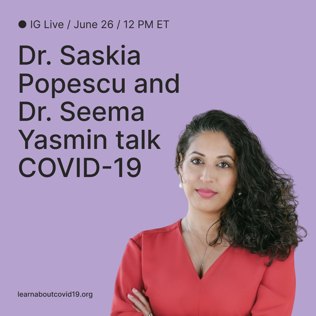 Instagram Live: Dr. Saskia Popescu and Dr. Seema Yasmin