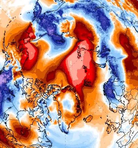 De oververhitte Noordpool - ClimateReanalyzer.org