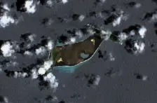 Hunga Tonga–Hunga Haʻapai on Sentinel-2 L2A 20 December 2021 (cropped)