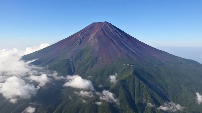 De Fuji zonder sneeuw.