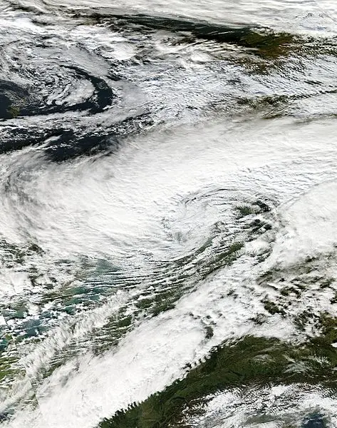 Het satellietbeeld van de storm van 28 oktober 2013 - NASA