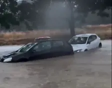 Overstromingen in Vilafranca del Penedes, er viel 155,4 millimeter - still uit video