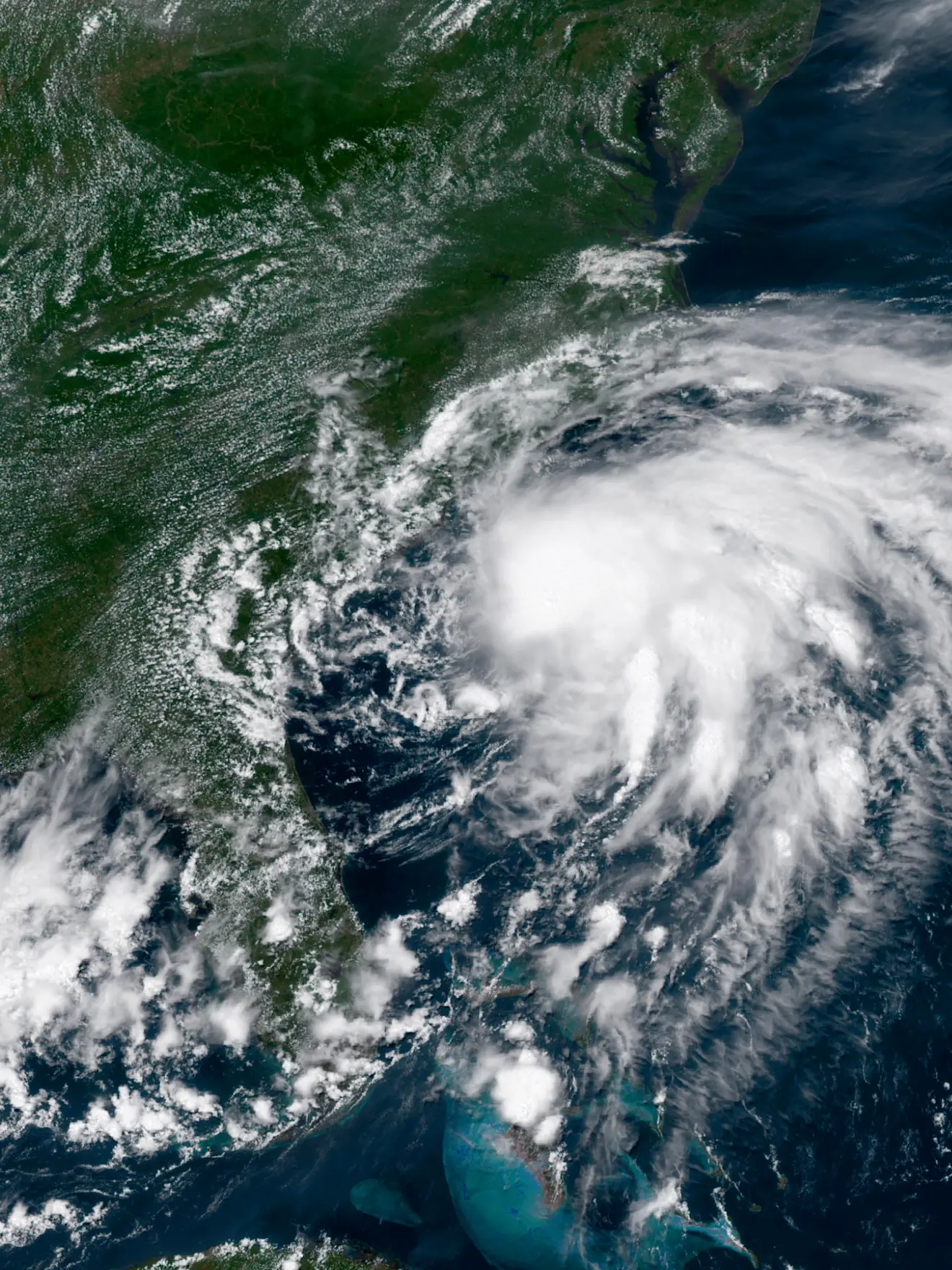 Tropische storm Chantal, bij South Carolina - NASA Worldview