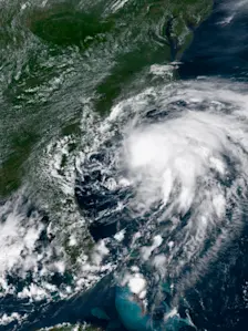 Tropische storm Chantal, bij South Carolina - NASA Worldview